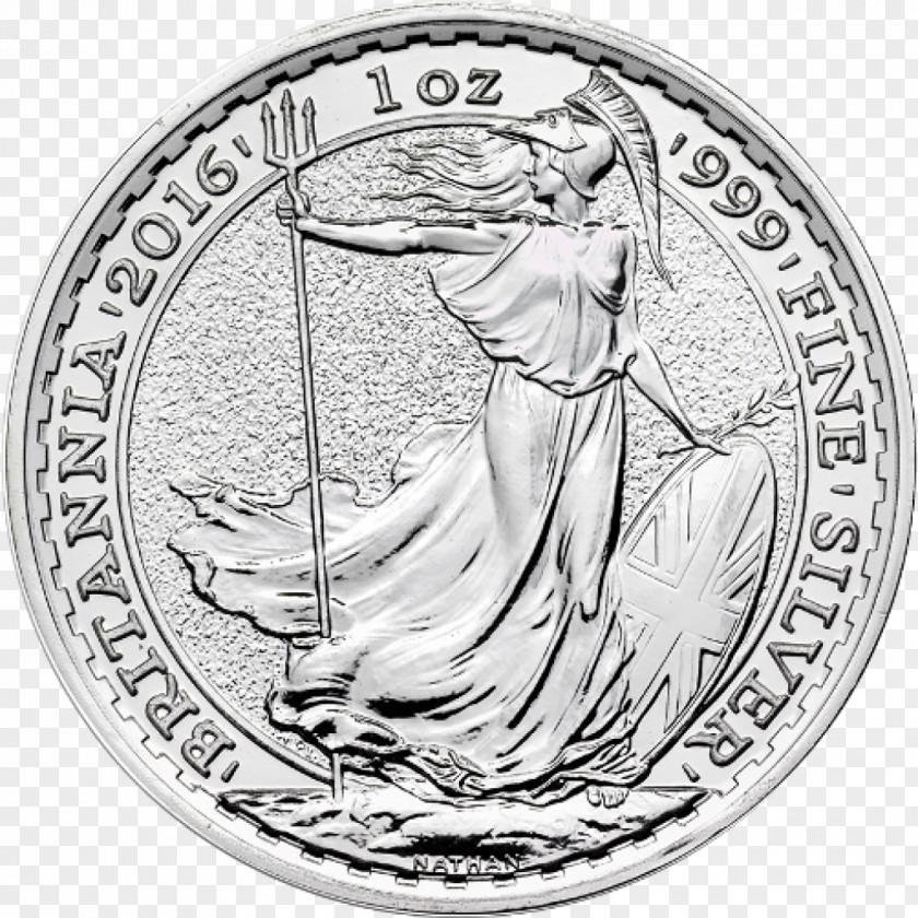 Silver Coin Royal Mint Britannia Bullion PNG