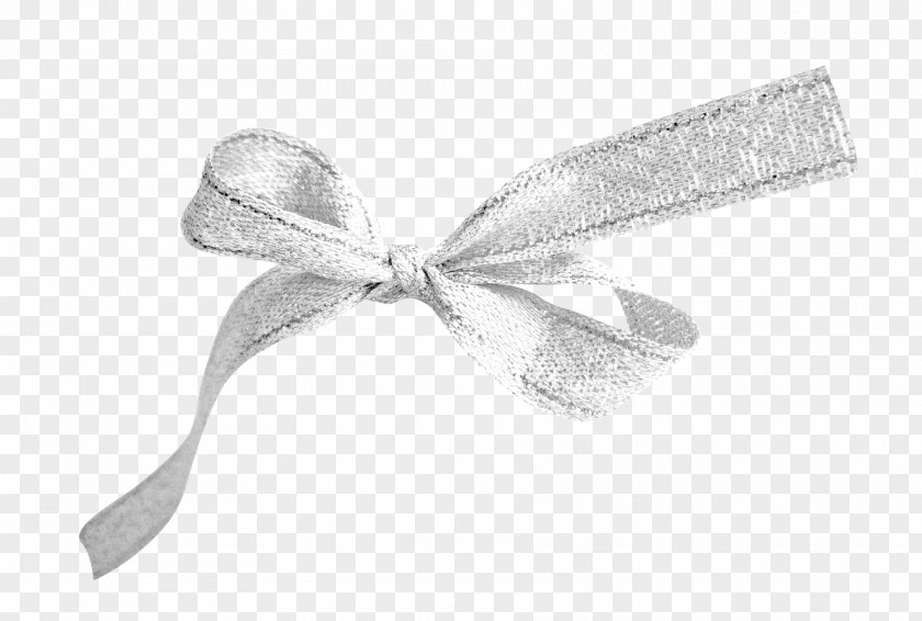 Silver Bow Ribbon Textile White PNG