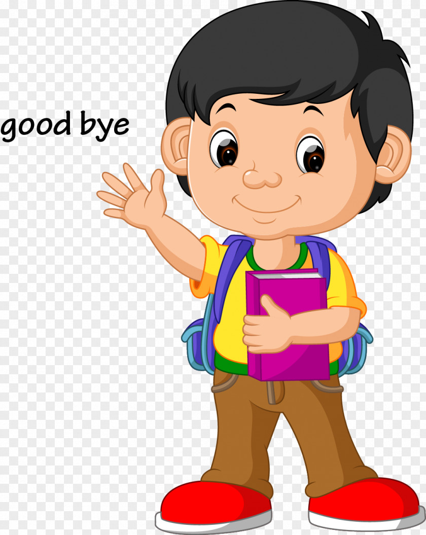 Vector Kids Wave Goodbye Stock Illustration School Clip Art PNG