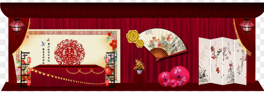 Chinese Style Red Wedding PNG