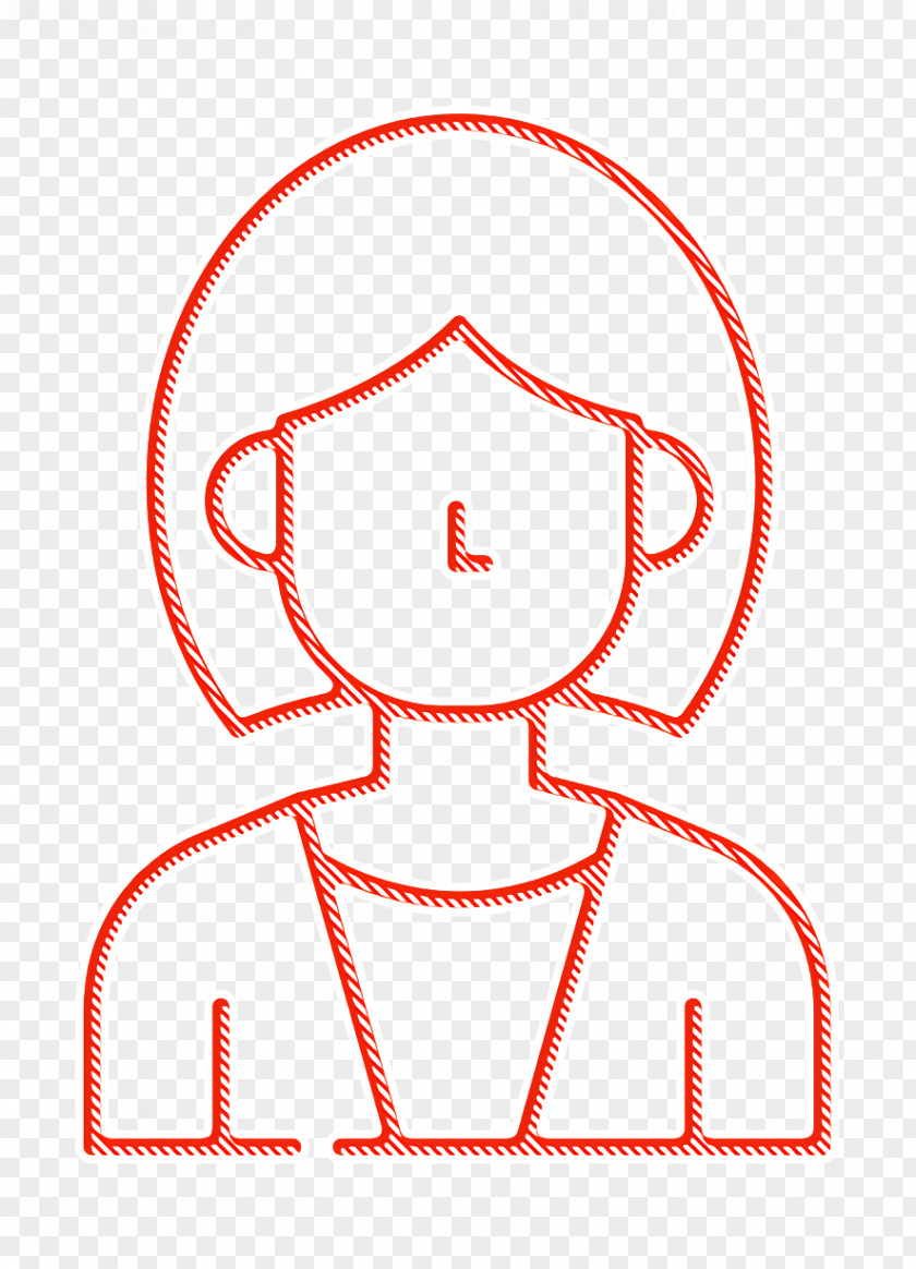Line Art Head Business And Office Icon Woman PNG