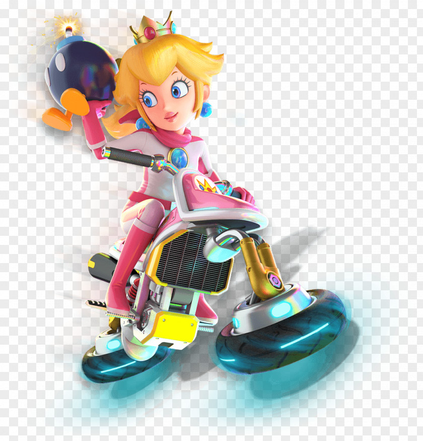 Mario Kart 8 Deluxe Princess Peach Nintendo Series Figurine PNG