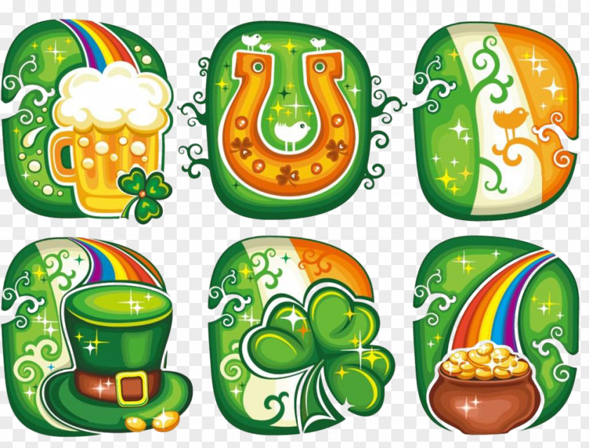 Oktoberfest Element Ireland Shamrock Leprechaun Flag PNG