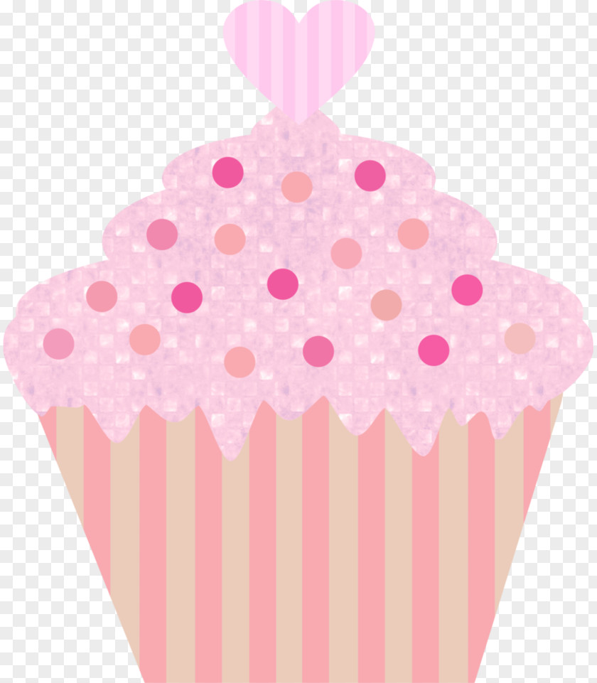 Cup Cupcake Polka Dot Pink M PNG