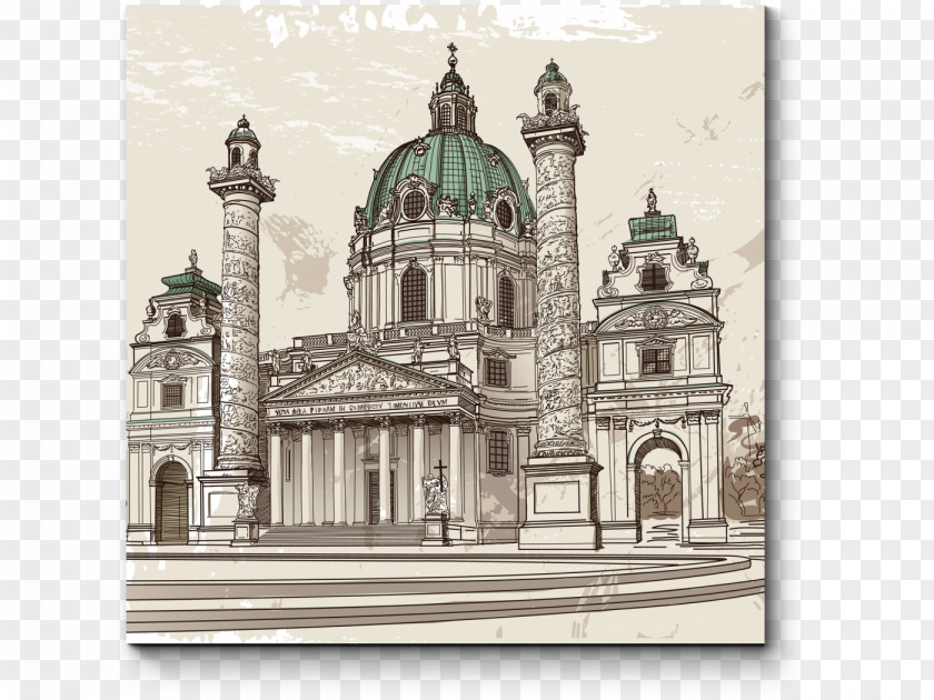 Kolkata City Sketch Karlskirche, Vienna Drawing Architecture PNG