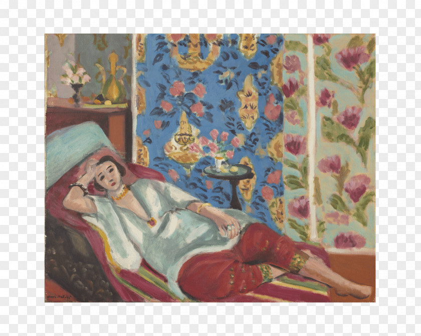 Painting Portrait Of Madame Matisse (Green Stripe) Odalisque In Red Trousers Reclining Printmaking PNG