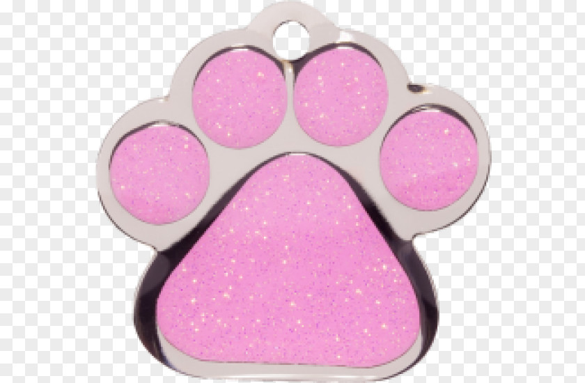 Pink Glitter THE BOW WOW Color Pet Tag Brass PNG
