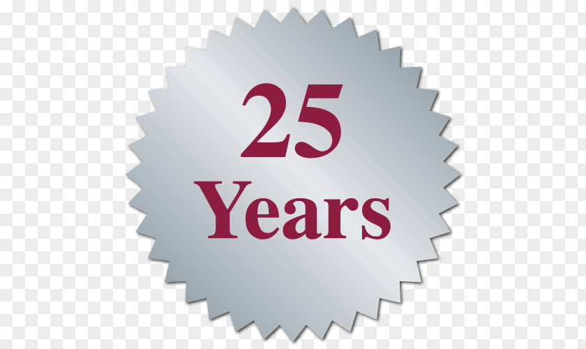 25 YEARS Sticker Label Ribbon Business Supply Chain PNG