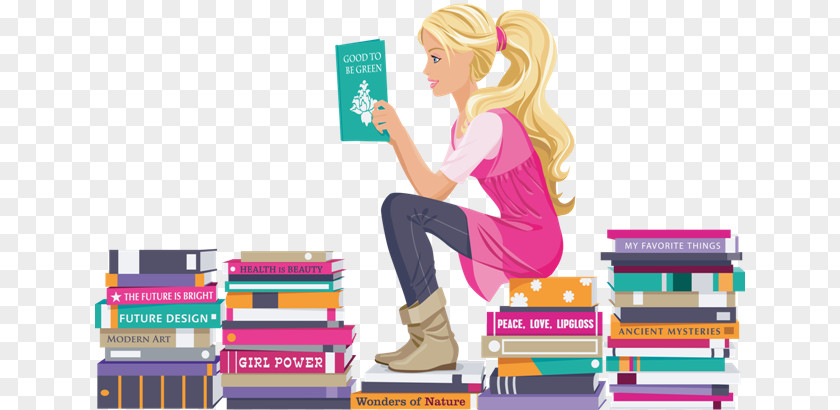 Barbie Book Reading Greeting & Note Cards Clip Art PNG