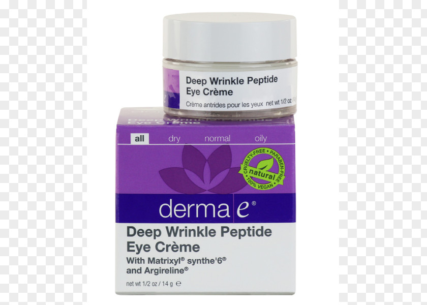 Eye Anti-aging Cream DERMA E Deep Wrinkle Peptide Crème Moisturizer PNG