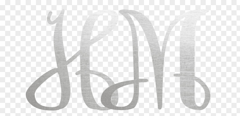 Silver Monogram White Interlocking Font PNG