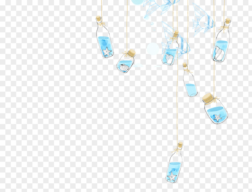 Wishing Bottle Blue Turquoise Pattern PNG