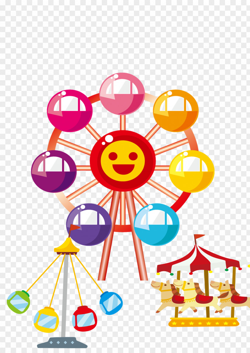 Amusement Park Playground Cartoon Illustration PNG