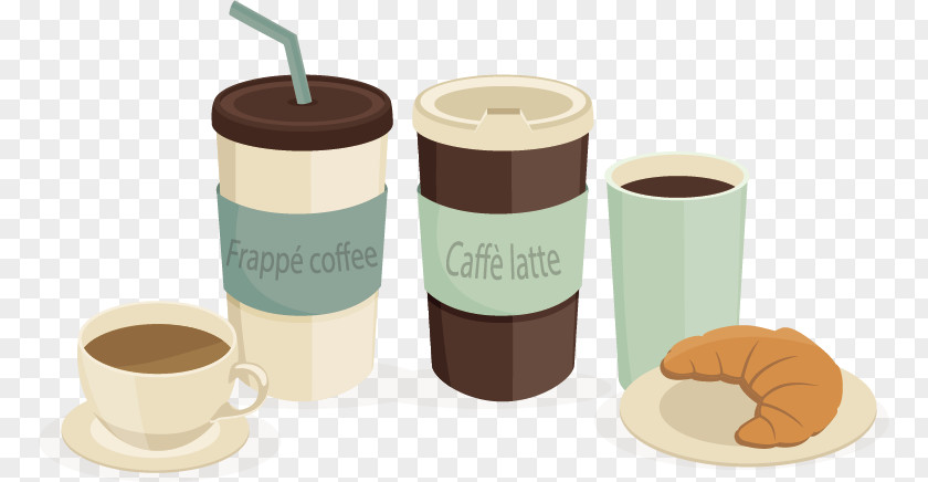 Vector Drinks Croissant Coffee Coca-Cola Juice Soft Drink PNG