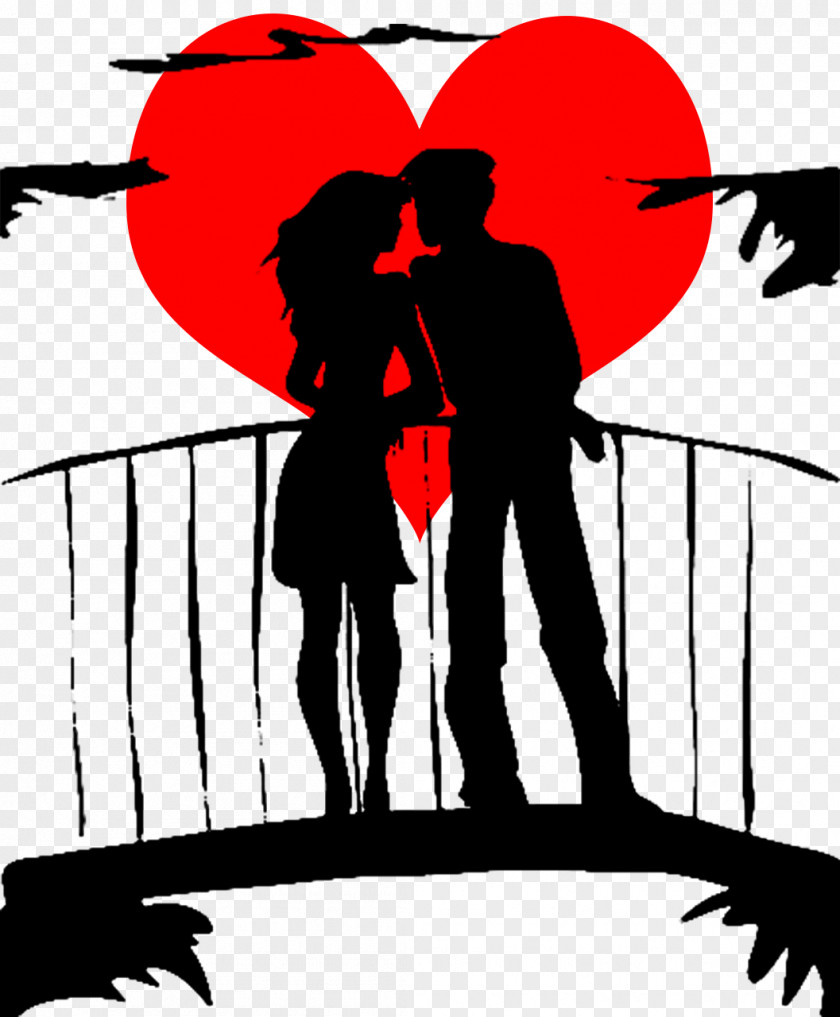 Bridge Couple Silhouette Stencil Photography Art PNG