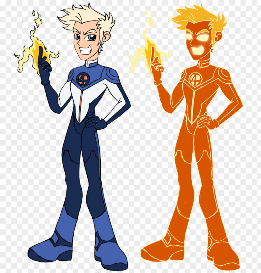 Human Torch Mister Fantastic Thing Cartoon PNG