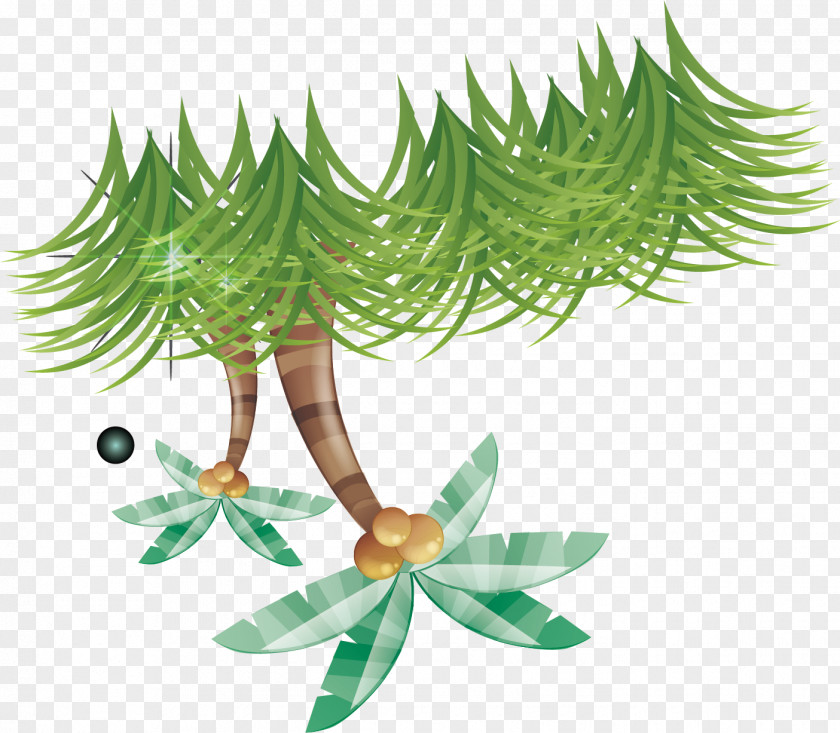 Great Coconut Tree Background Material Illustration PNG