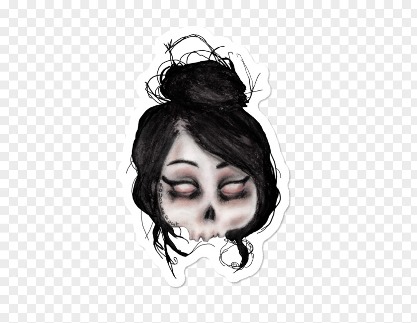 Portrait Eyelash Skull Art PNG