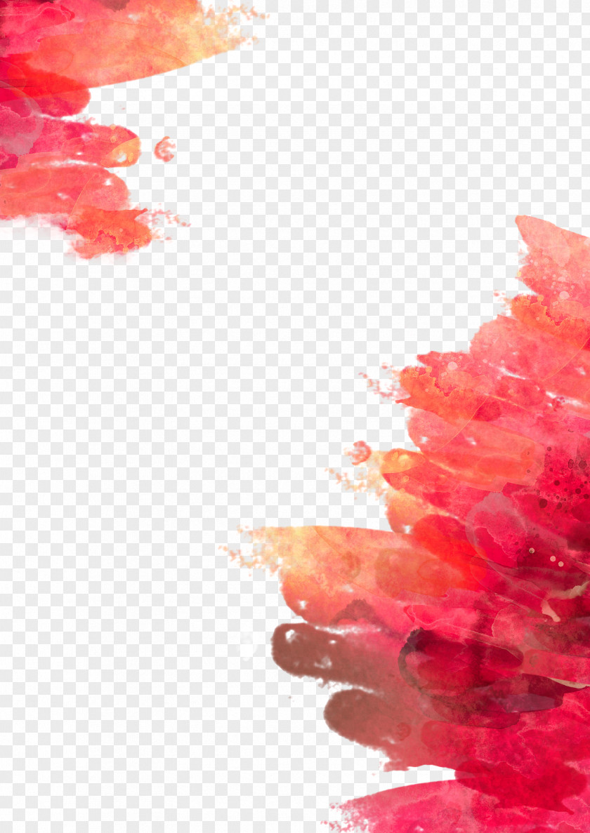 Red Watercolor Painting Background PNG