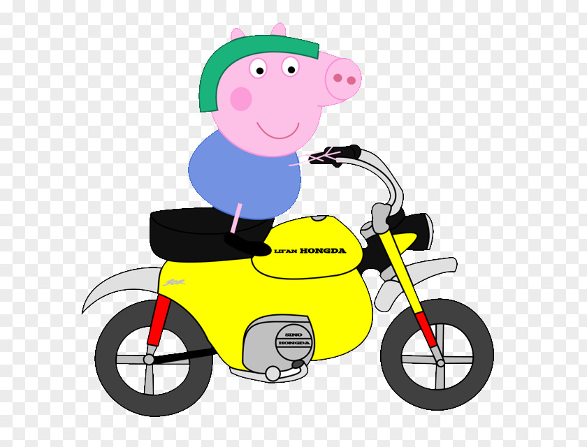 Pig Daddy George Bicycle Mummy PNG