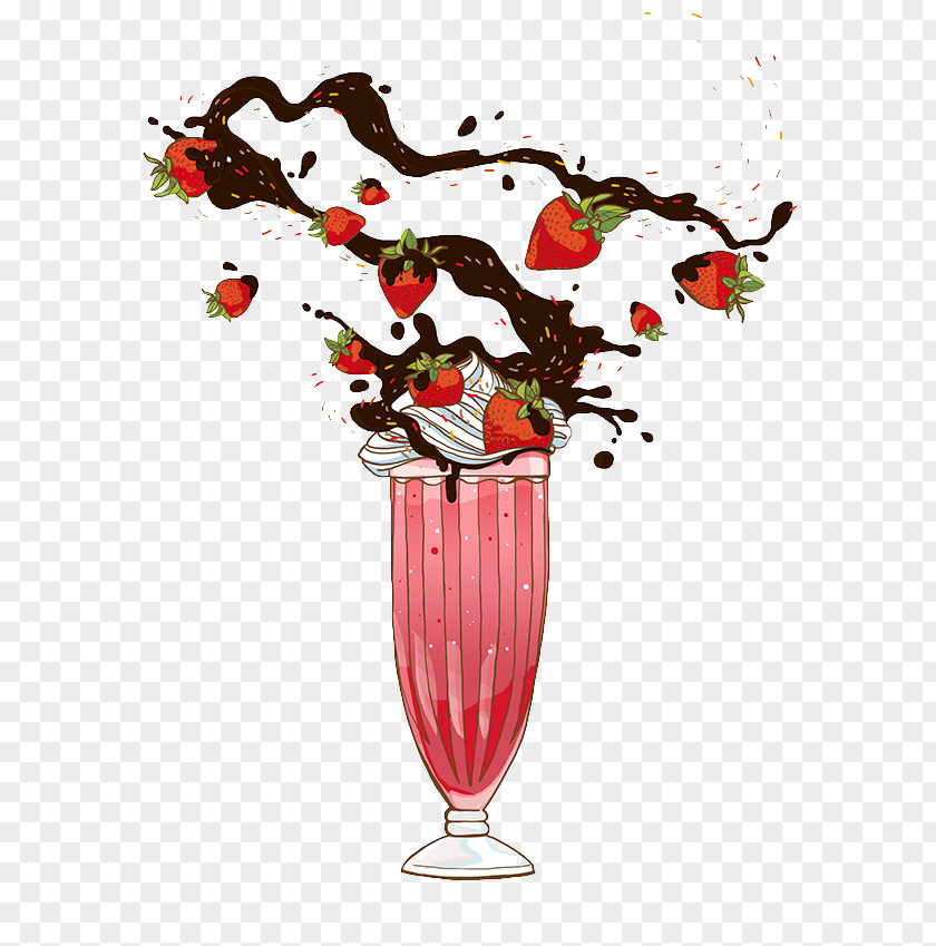 Red Strawberry Tea Hong Kong-style Milk Breakfast Cocktail Garnish PNG