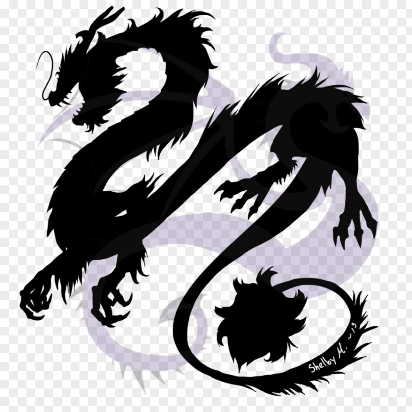 Oriental China Chinese Dragon Silhouette Art PNG