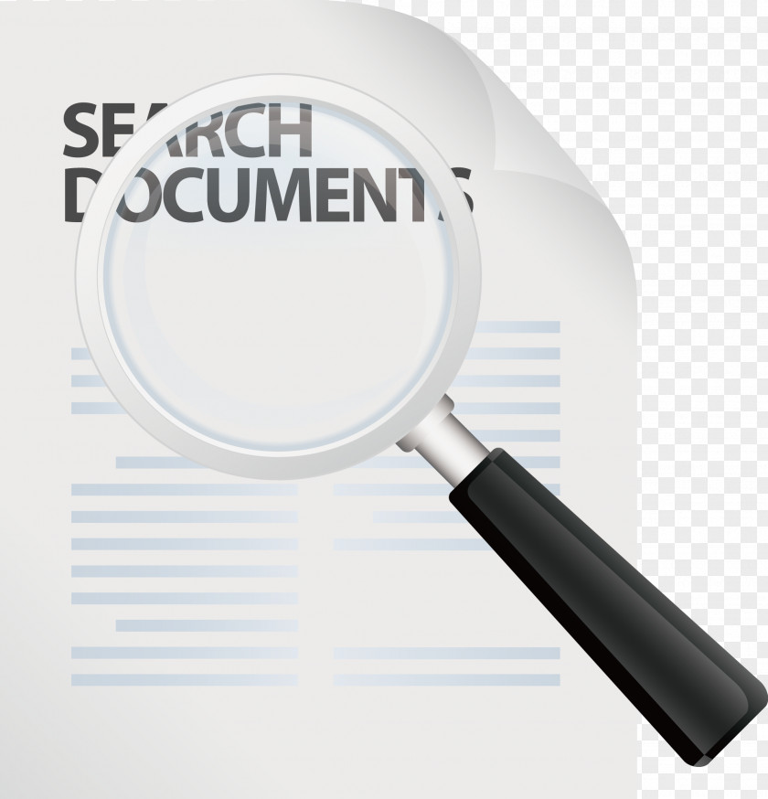 Vector Magnifying Glass Paper Stationery Icon PNG