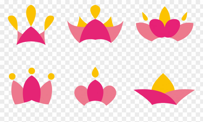 Cute Pink Crown Cartoon Designer PNG