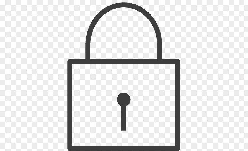 Locked Padlock Line PNG