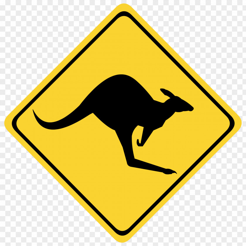 Kangaroo Australia Warning Sign Traffic Clip Art PNG