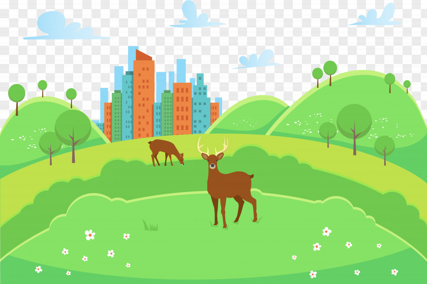Urban Greenfield Vector PNG