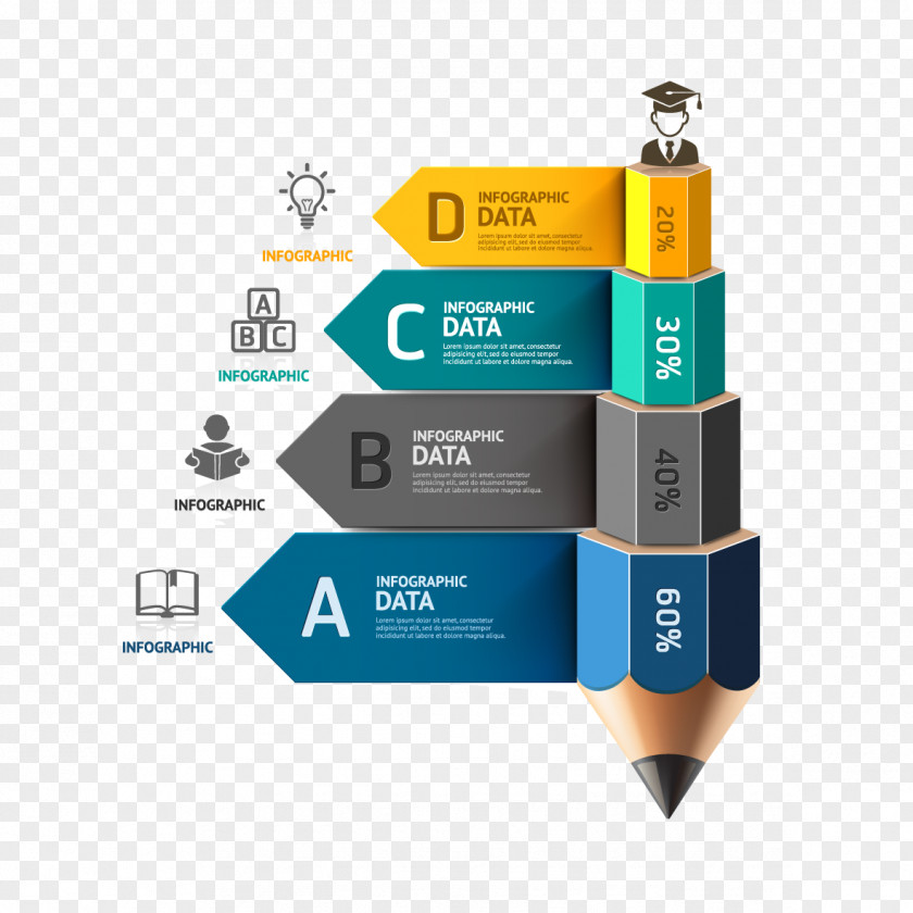 Creative Vector Pen Ppt Infographic Chart PNG