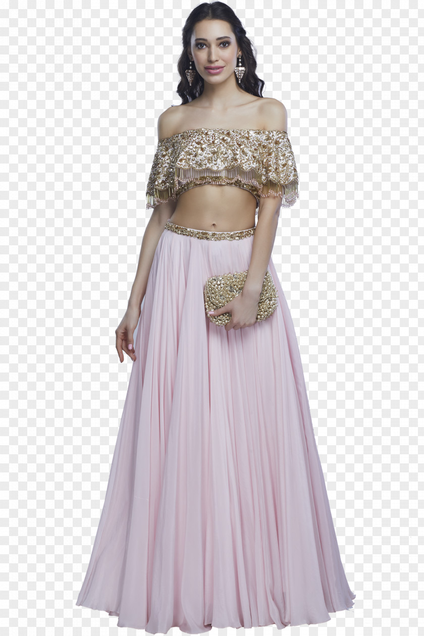 Dress Gown Skirt Crop Top Indo-Western Clothing PNG