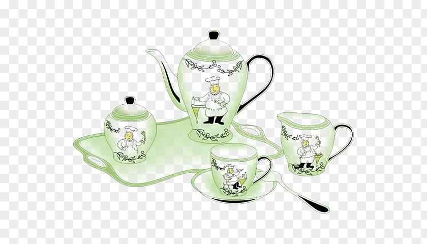 Light Green Tea Free Matting Coffee Cup Teapot Porcelain PNG