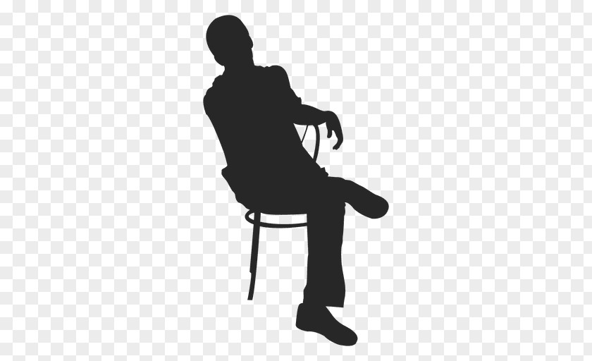 Sitting Man Silhouette Chair Clip Art PNG