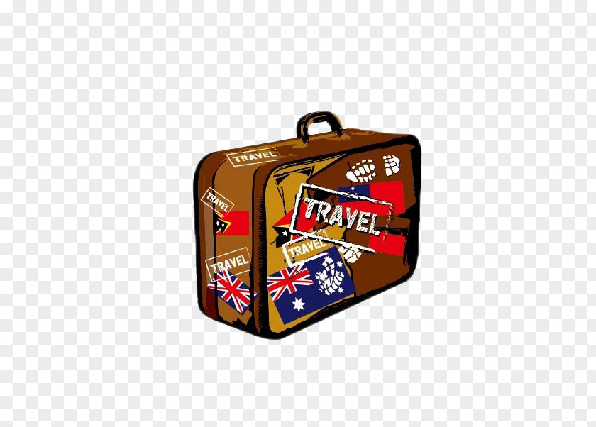 Brown Vintage Luggage Roly-poly Toy Travel PNG