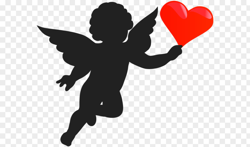 Heart Silhouette Psyche Revived By Cupid's Kiss Cherub PNG