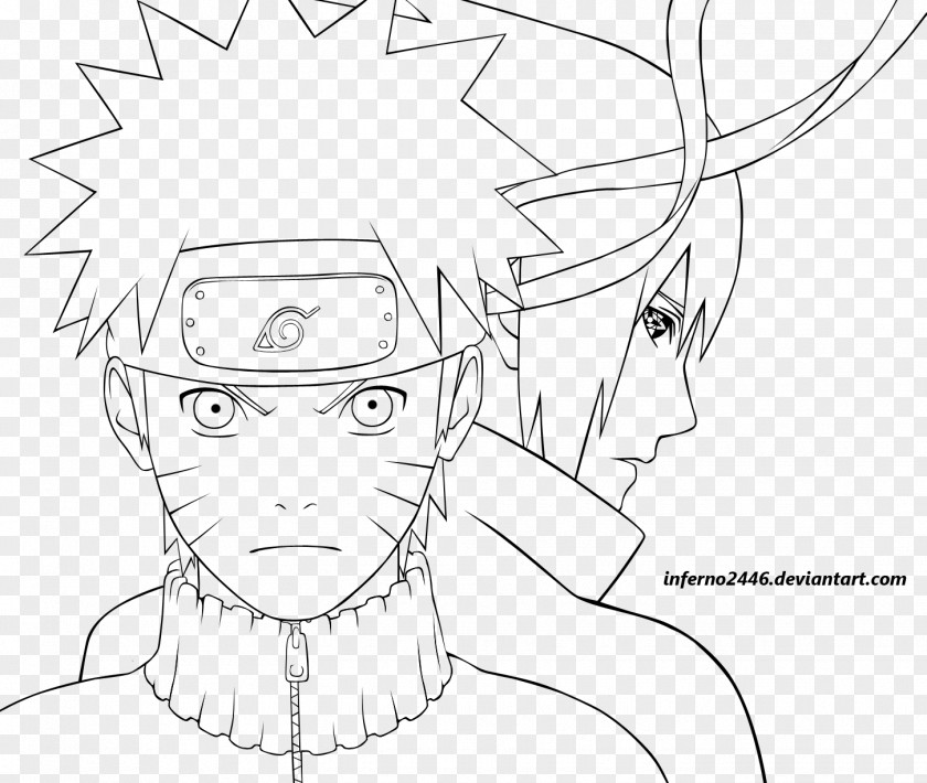Naruto Sasuke Uchiha Shippuden: Vs. Line Art Sketch PNG