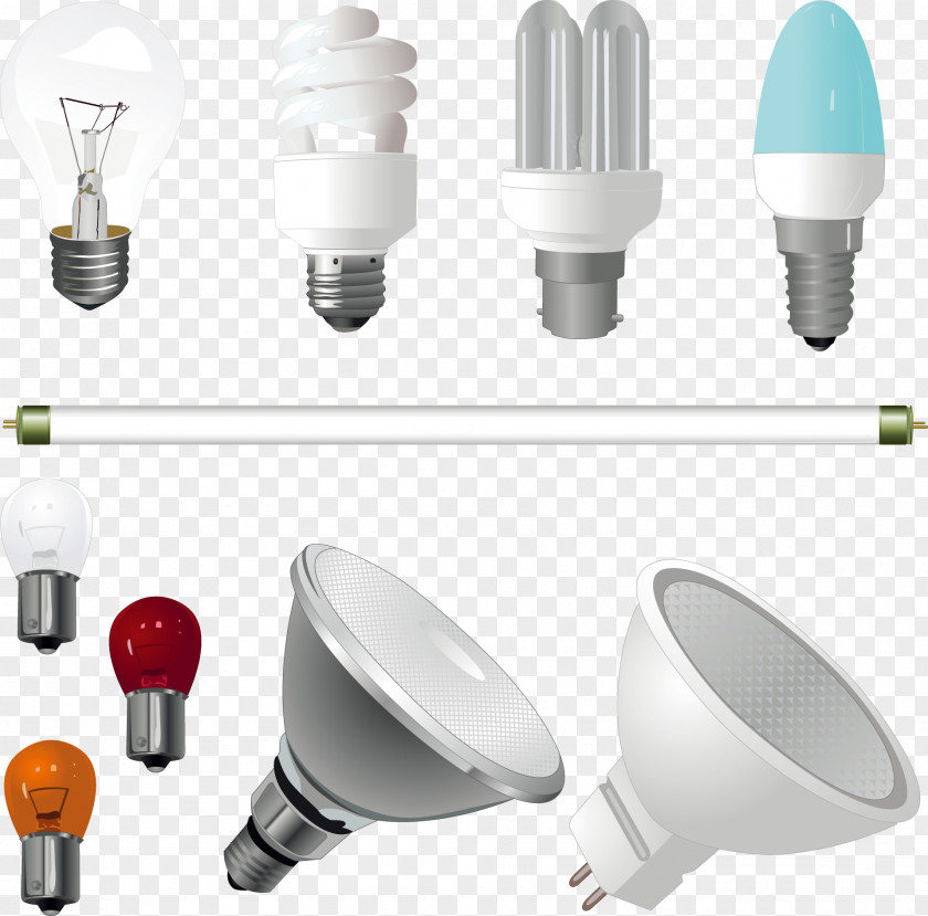 Various Fluorescent Lamps Collection Incandescent Light Bulb Lamp PNG