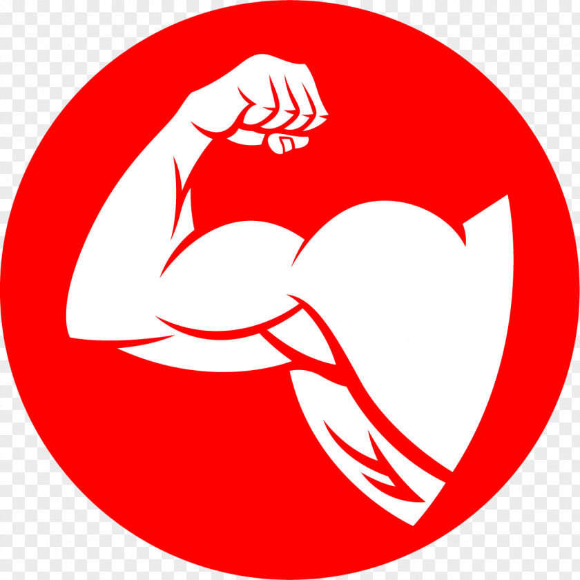 Fitness Red Icon Arm Muscle Cartoon Clip Art PNG