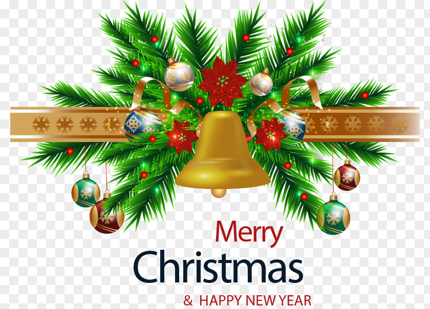 Golden Christmas Bells Tree Ornament PNG