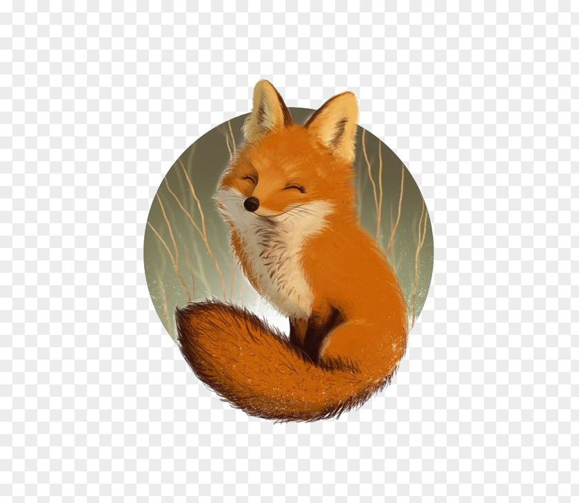 Hand Painted Fox Drawing Painting Illustration PNG