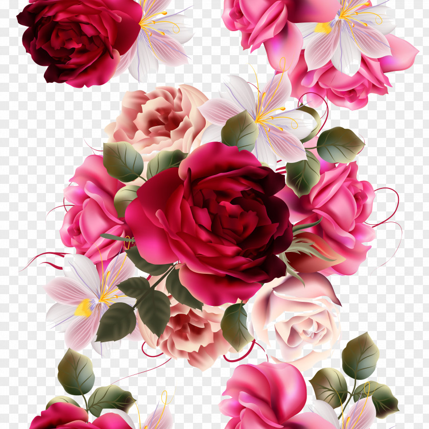 Beautiful Flowers Vector Material Painting Plant Rose Flower Photography PNG