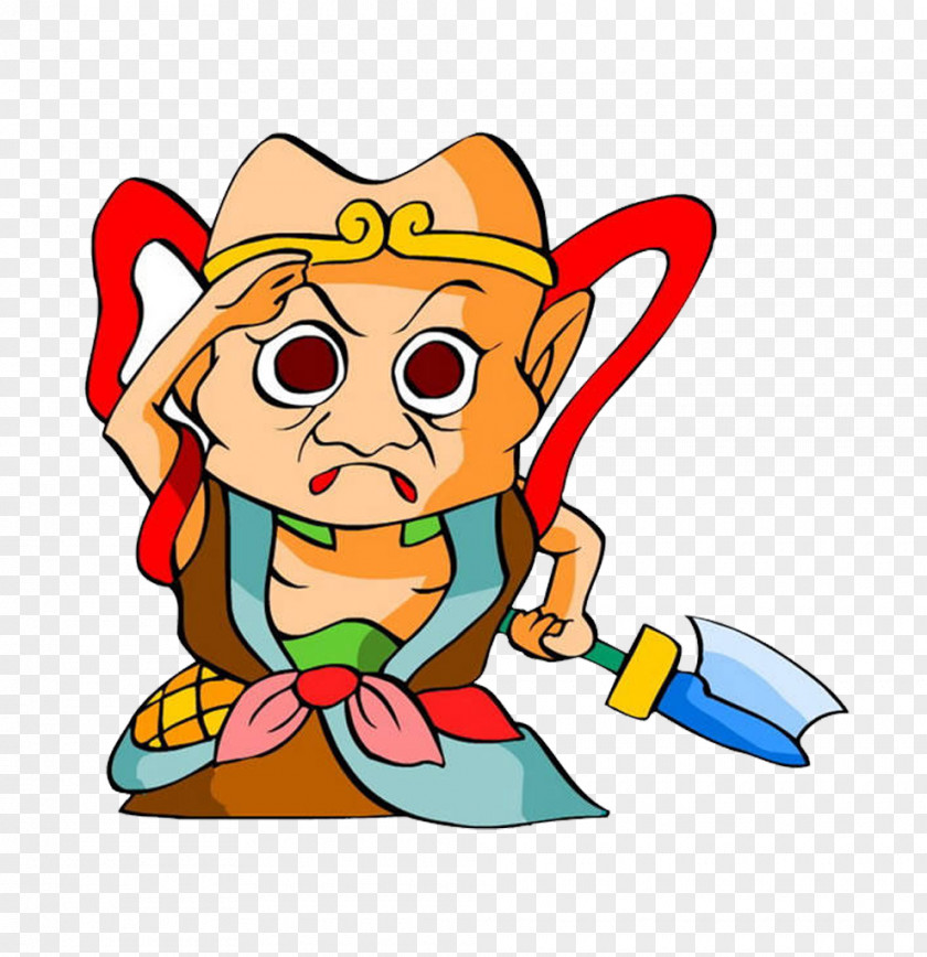 Lohan Cartoon Hand Ax China Chinese Mythology PNG