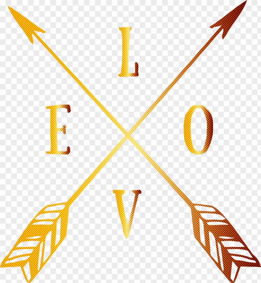 Love Cross Arrow With Cute Word PNG