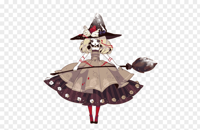 A Witch With Long Hat Comics Illustration PNG