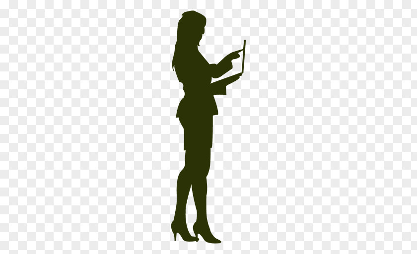 Businesss Woman Silhouette Portrait Clip Art PNG