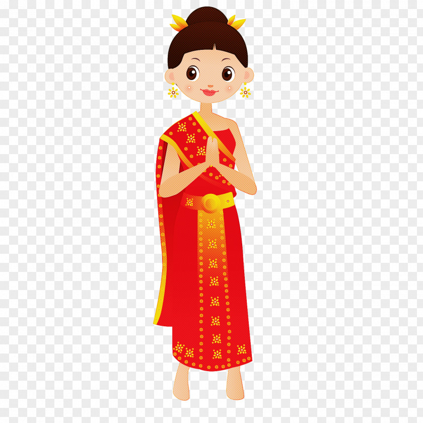 Cartoon Costume Kimono Doll Dress PNG