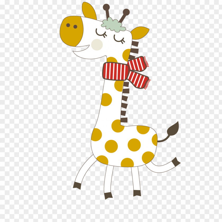 Cute Giraffe Illustration PNG