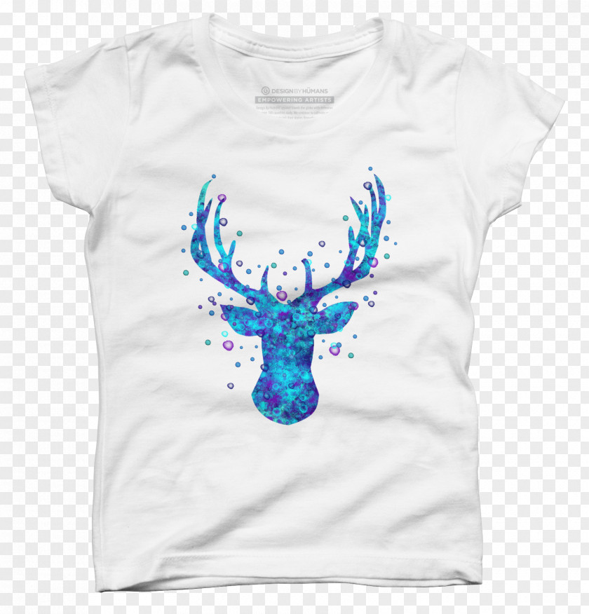Large Deer Head Christmas And Holiday Season Art T-shirt PNG